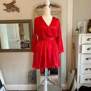 NWT ZARA RED SATIN ROMPER DRESS